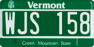 VT license plate WJS158