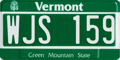 VT license plate WJS159