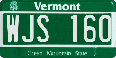 VT license plate WJS160