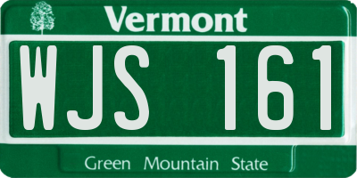 VT license plate WJS161