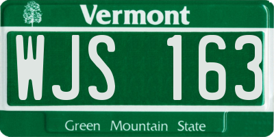 VT license plate WJS163