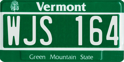 VT license plate WJS164