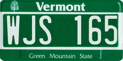 VT license plate WJS165