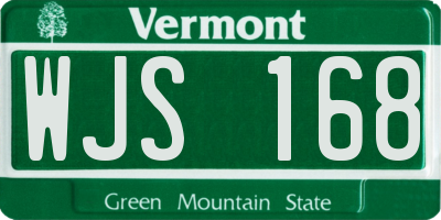 VT license plate WJS168
