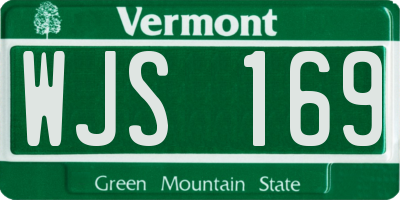 VT license plate WJS169