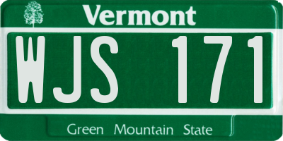 VT license plate WJS171