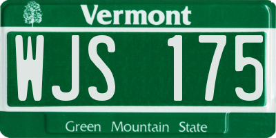 VT license plate WJS175