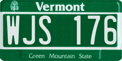 VT license plate WJS176