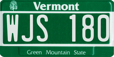VT license plate WJS180