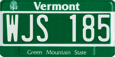 VT license plate WJS185