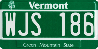 VT license plate WJS186
