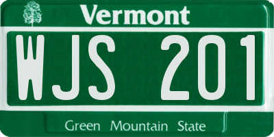 VT license plate WJS201