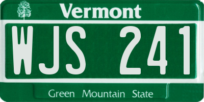 VT license plate WJS241