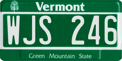 VT license plate WJS246