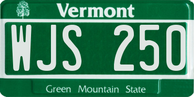VT license plate WJS250