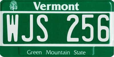VT license plate WJS256