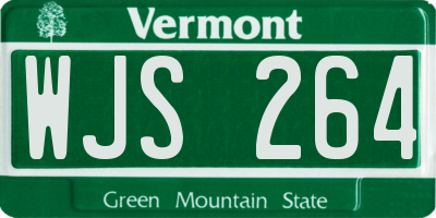 VT license plate WJS264