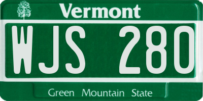 VT license plate WJS280