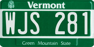 VT license plate WJS281
