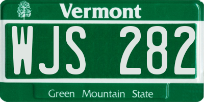 VT license plate WJS282