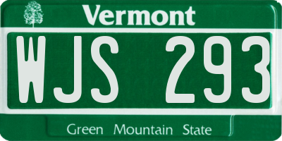 VT license plate WJS293