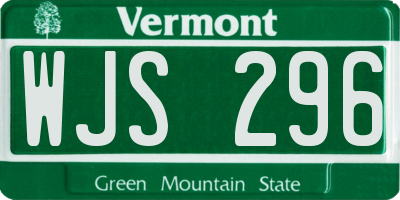 VT license plate WJS296