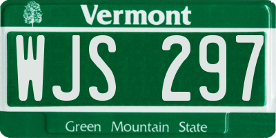 VT license plate WJS297