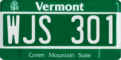 VT license plate WJS301