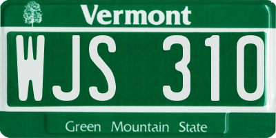 VT license plate WJS310