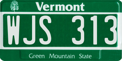 VT license plate WJS313