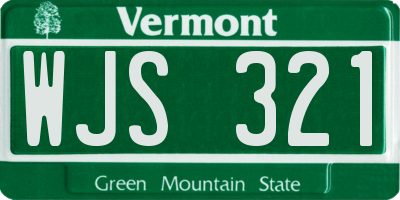 VT license plate WJS321