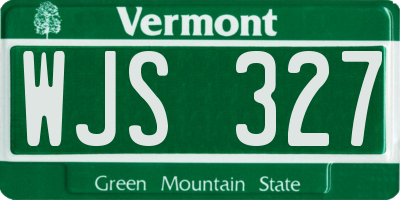 VT license plate WJS327