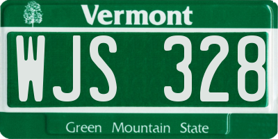 VT license plate WJS328
