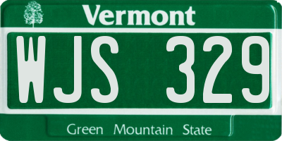 VT license plate WJS329