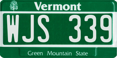 VT license plate WJS339