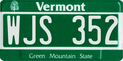 VT license plate WJS352