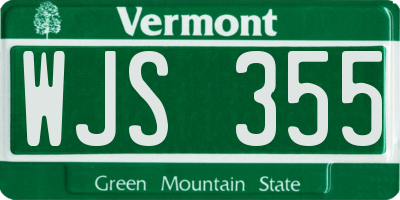 VT license plate WJS355