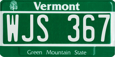 VT license plate WJS367