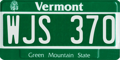VT license plate WJS370