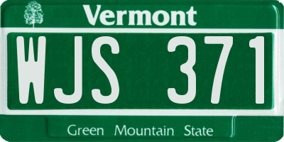 VT license plate WJS371