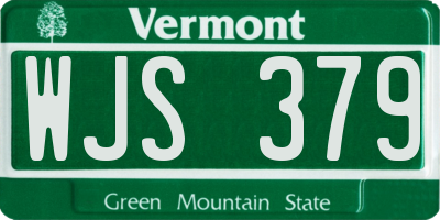 VT license plate WJS379
