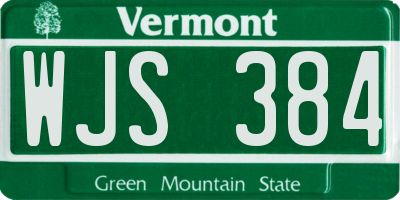 VT license plate WJS384