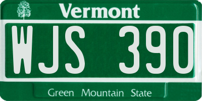 VT license plate WJS390