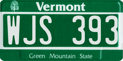 VT license plate WJS393