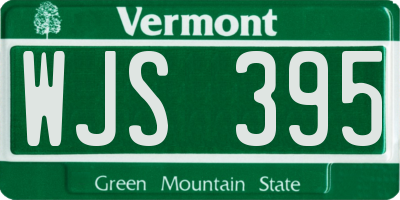 VT license plate WJS395