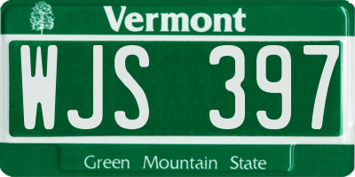 VT license plate WJS397