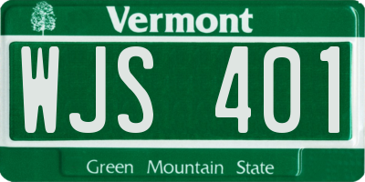 VT license plate WJS401