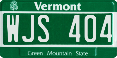 VT license plate WJS404