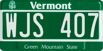 VT license plate WJS407