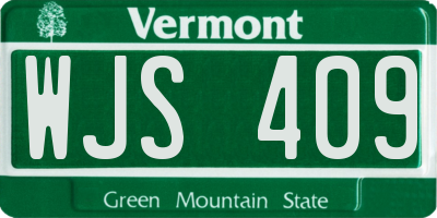 VT license plate WJS409